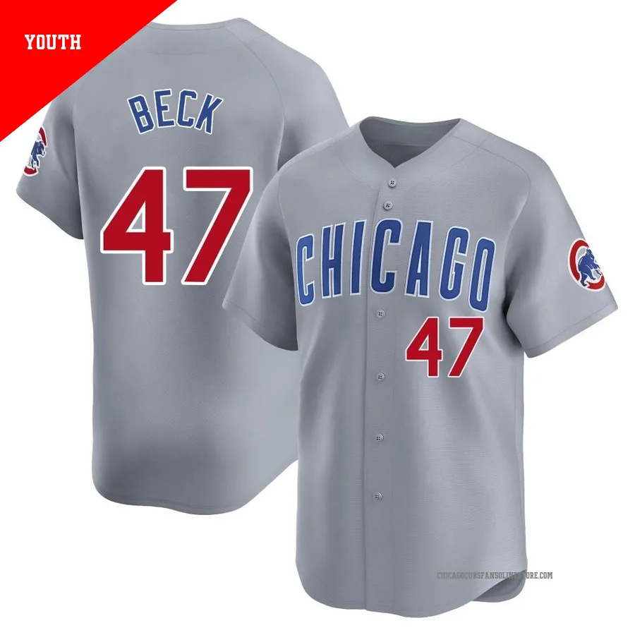 Chicago Cubs ＃47 Rod Beck Youth Limited Road Jersey - Gray