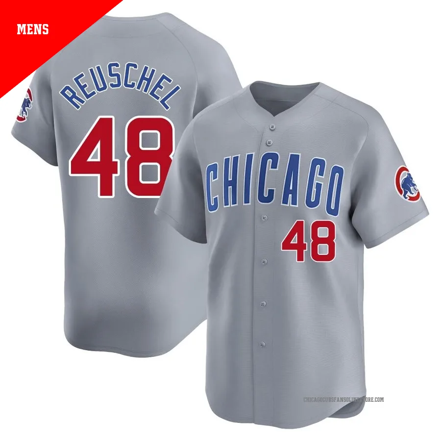 Chicago Cubs ＃48 Rick Reuschel Men's Limited Road Jersey - Gray