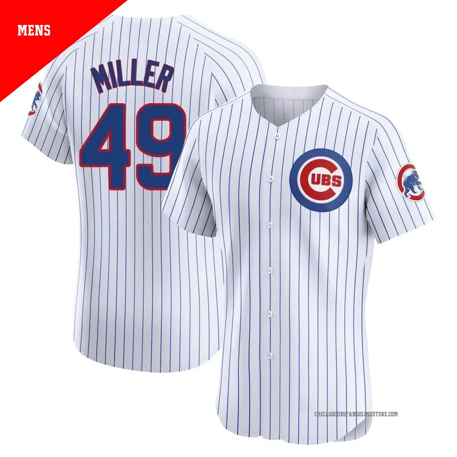 Chicago Cubs ＃49 Tyson Miller Men's Elite Home Jersey - White