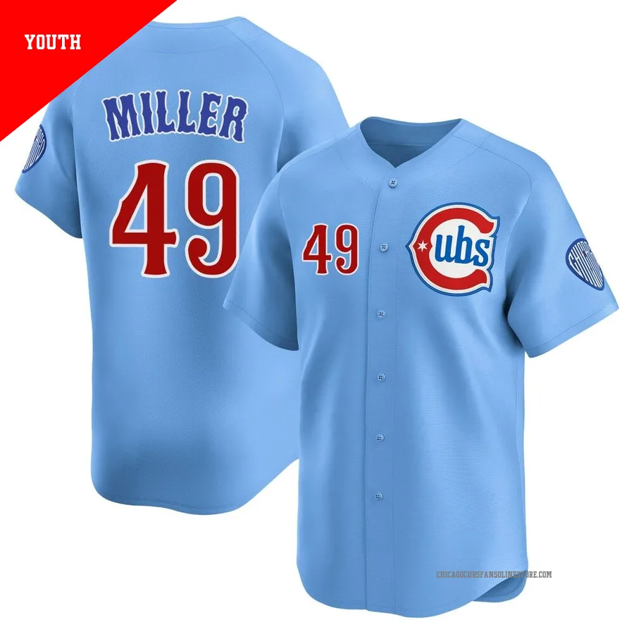 Chicago Cubs ＃49 Tyson Miller Youth Limited 2nd Alternate Jersey - Royal