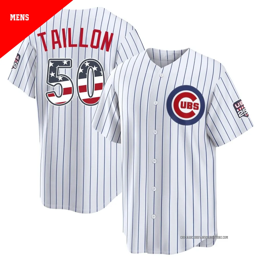 Chicago Cubs ＃50 Jameson Taillon Men's Limited USA 250 Fourth Of July Home Stadium Jersey - White