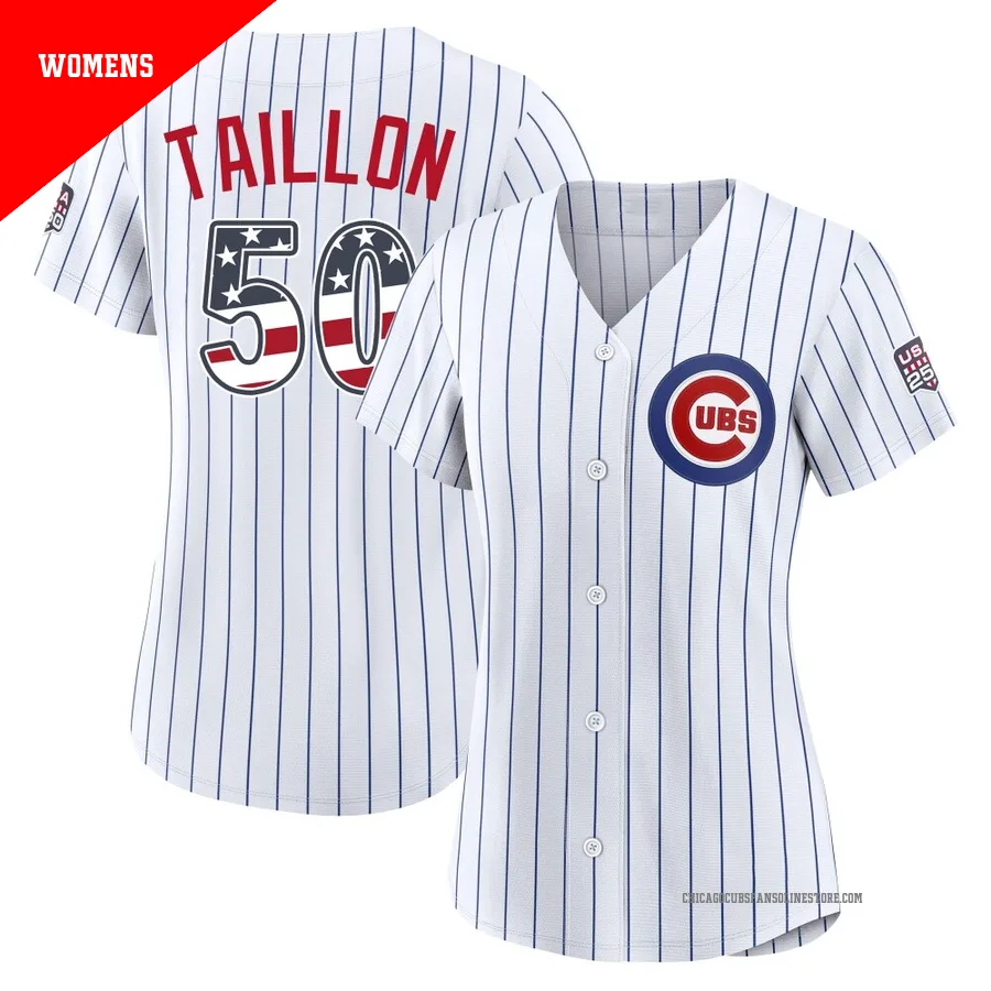 Chicago Cubs ＃50 Jameson Taillon Women's Limited USA 250 Fourth Of July Home Stadium Jersey - White