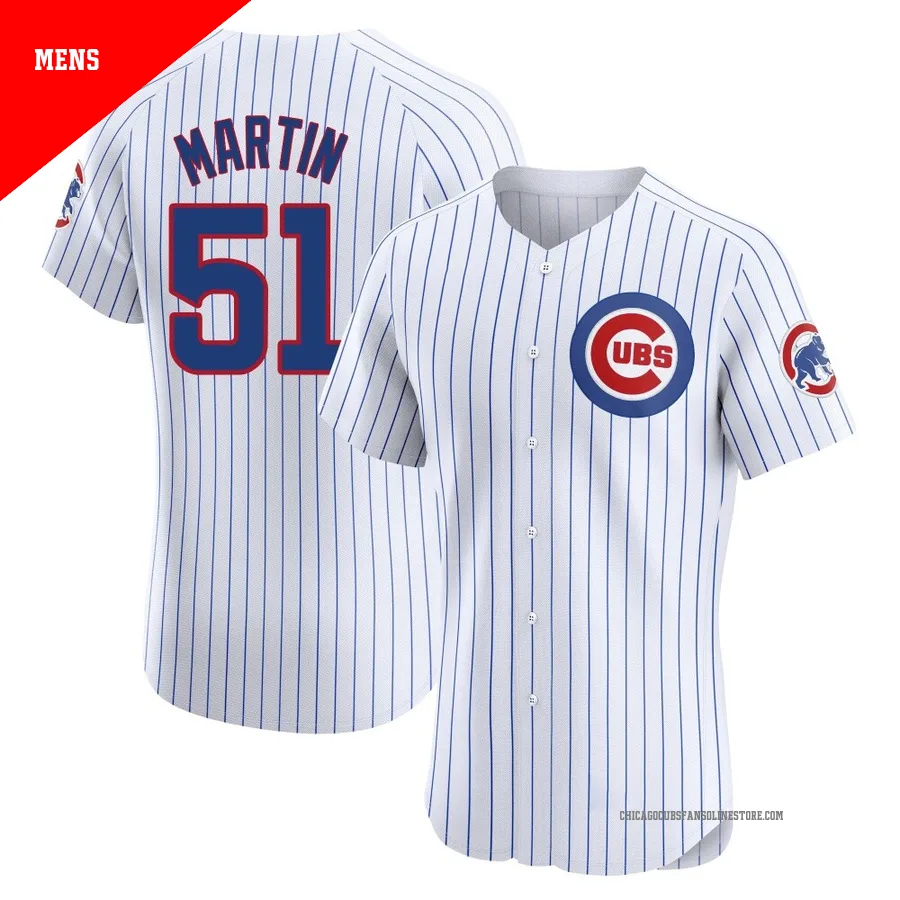 Chicago Cubs ＃51 Riley Martin Men's Elite Home Jersey - White