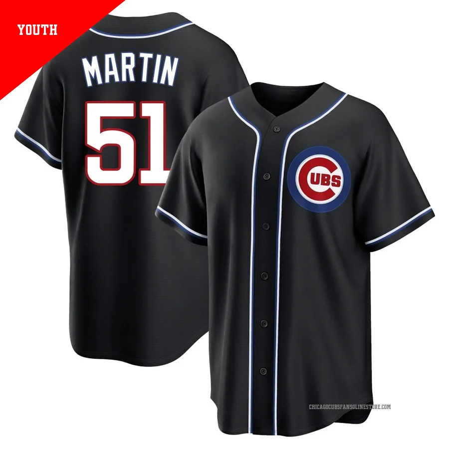 Chicago Cubs ＃51 Riley Martin Youth Replica Fashion Out Jersey - Black
