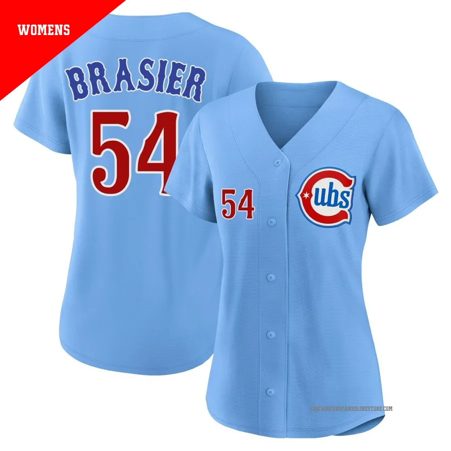 Chicago Cubs ＃54 Ryan Brasier Women's Limited 2nd Alternate Jersey - Royal
