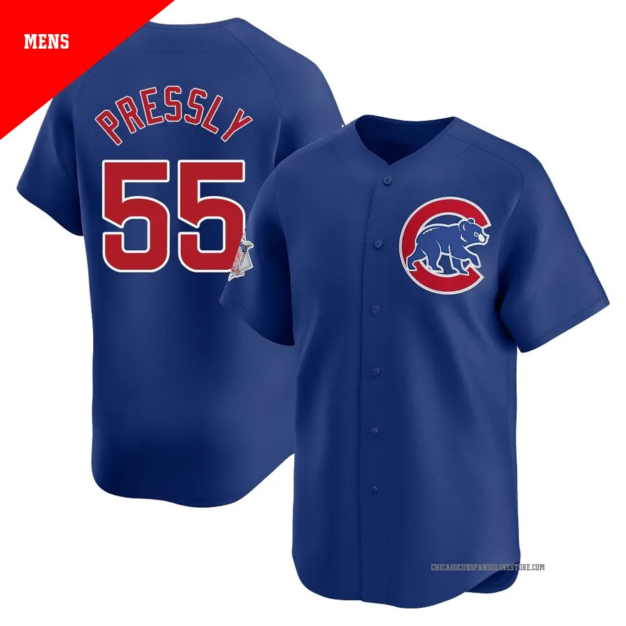 Chicago Cubs ＃55 Ryan Pressly Men's Limited Alternate Jersey - Royal