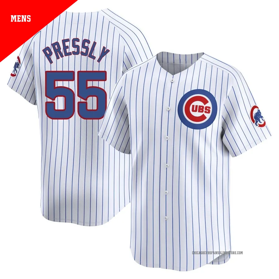 Chicago Cubs ＃55 Ryan Pressly Men's Limited Home Jersey - White