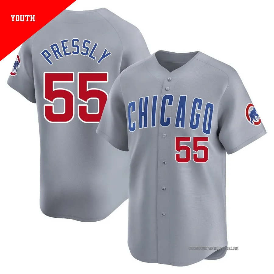 Chicago Cubs ＃55 Ryan Pressly Youth Limited Road Jersey - Gray