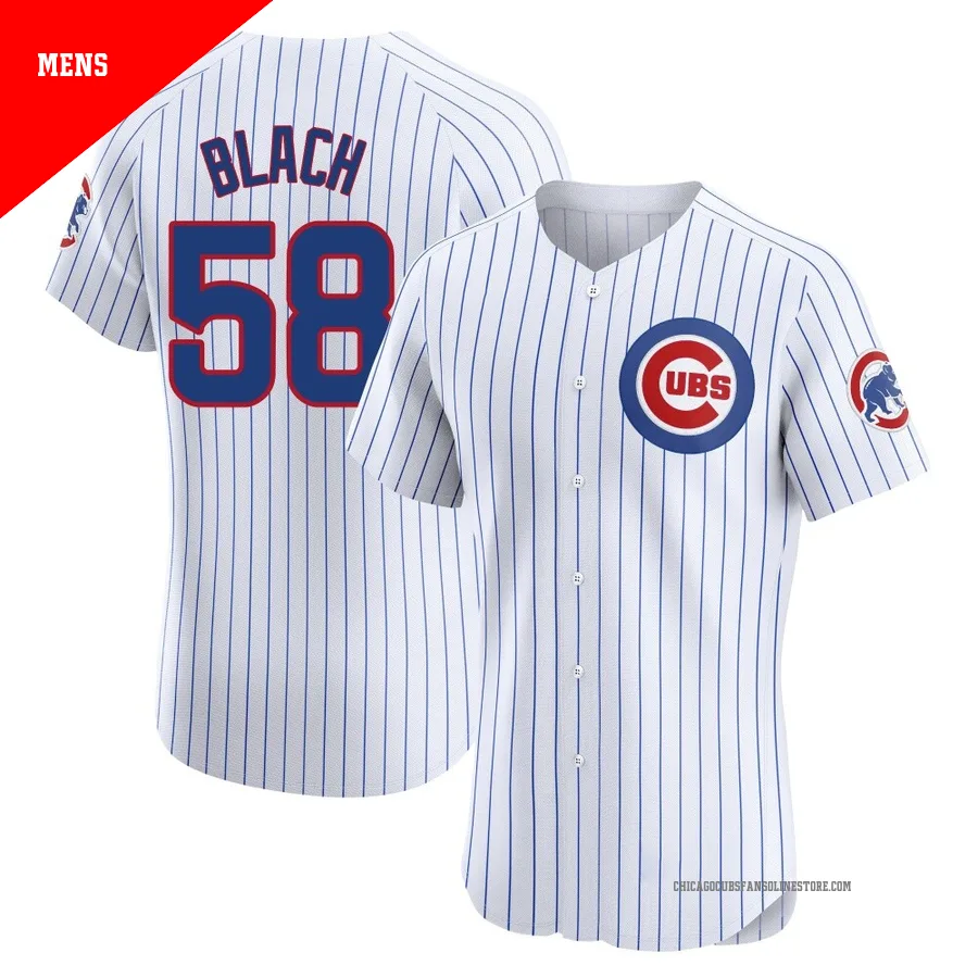 Chicago Cubs ＃58 Ty Blach Men's Elite Home Jersey - White