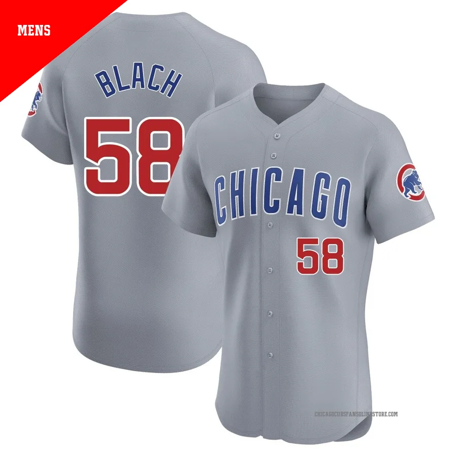 Chicago Cubs ＃58 Ty Blach Men's Elite Road Jersey - Gray