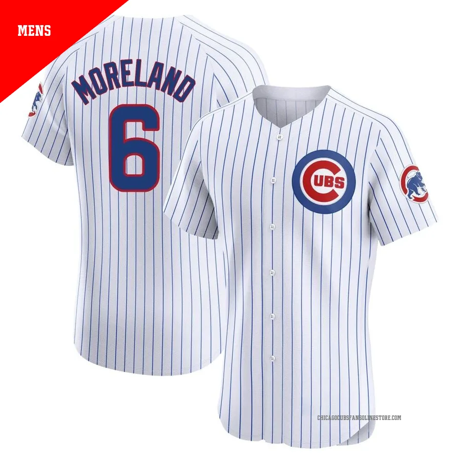 Chicago Cubs ＃6 Keith Moreland Men's Elite Home Jersey - White