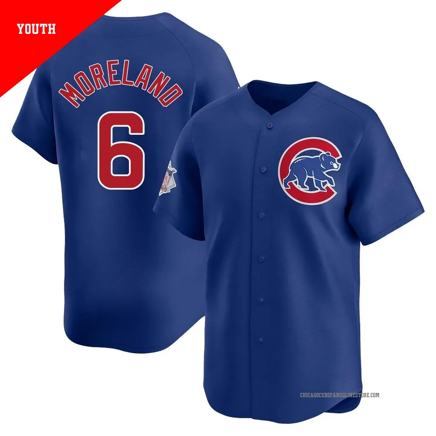 Chicago Cubs ＃6 Keith Moreland Youth Limited Alternate Jersey - Royal