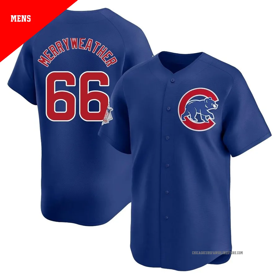 Chicago Cubs ＃66 Julian Merryweather Men's Limited Alternate Jersey - Royal