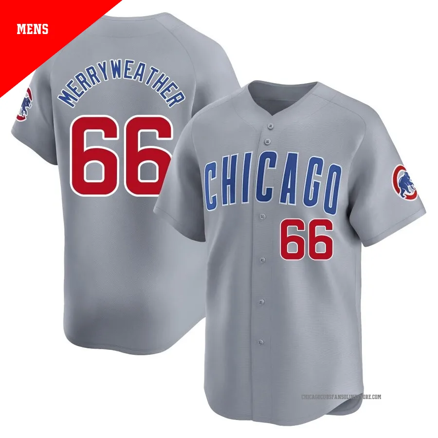Chicago Cubs ＃66 Julian Merryweather Men's Limited Road Jersey - Gray