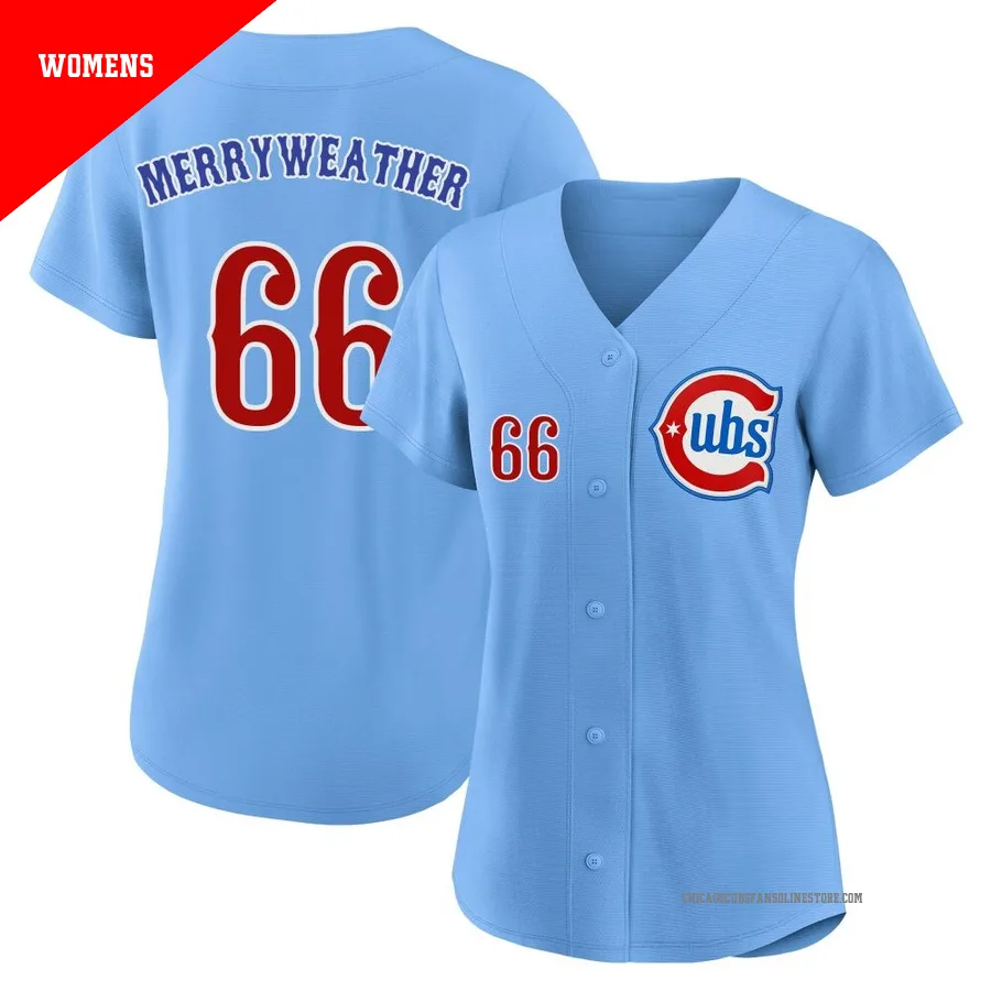 Chicago Cubs ＃66 Julian Merryweather Women's Limited 2nd Alternate Jersey - Royal