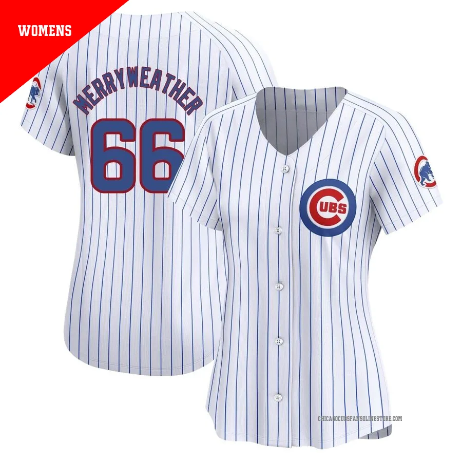 Chicago Cubs ＃66 Julian Merryweather Women's Limited Home Jersey - White