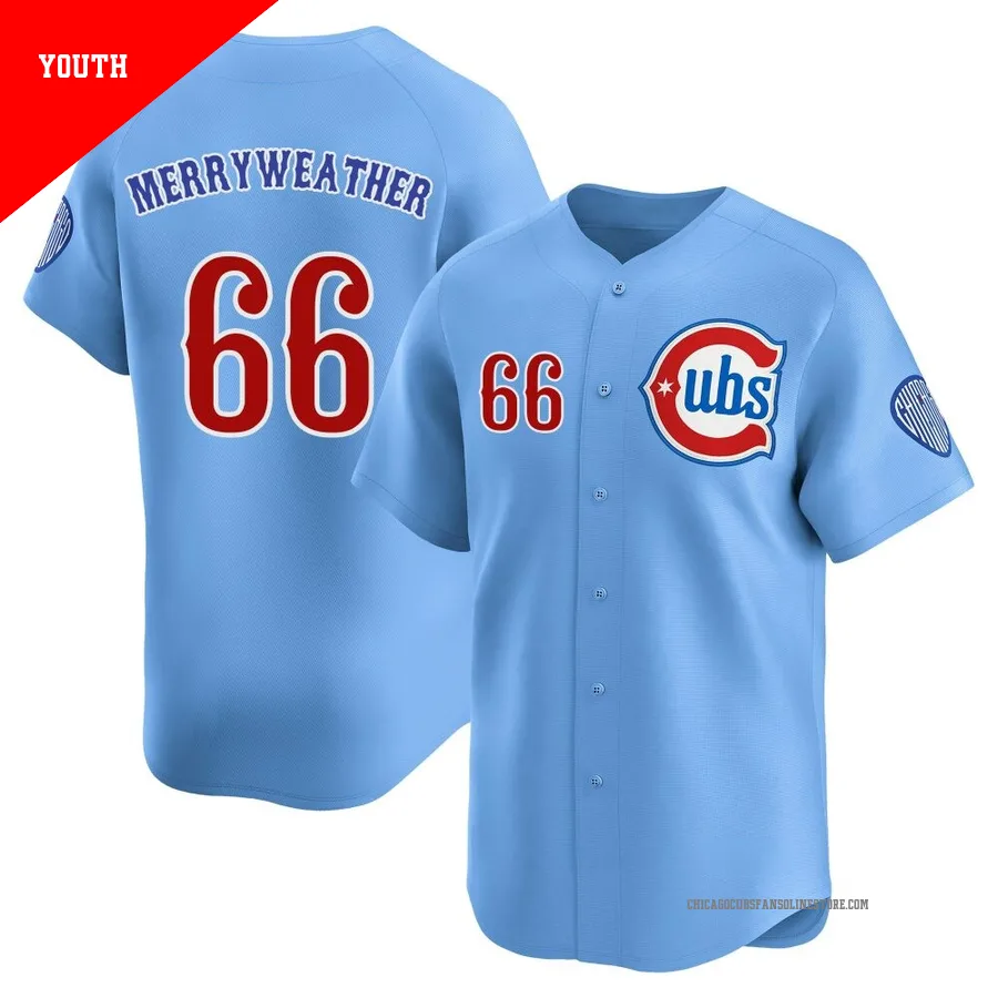 Chicago Cubs ＃66 Julian Merryweather Youth Limited 2nd Alternate Jersey - Royal