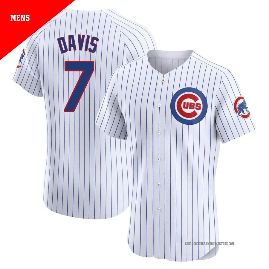 Chicago Cubs ＃7 Jody Davis Men's Elite Home Jersey - White