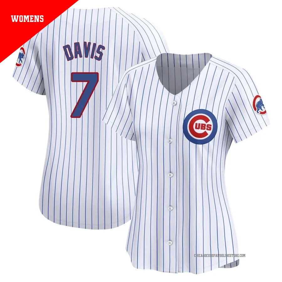 Chicago Cubs ＃7 Jody Davis Women's Limited Home Jersey - White