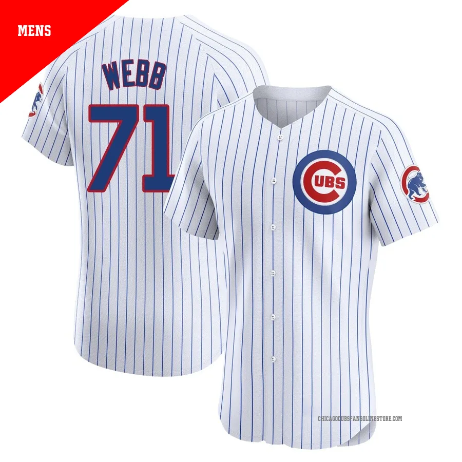 Chicago Cubs ＃71 Jacob Webb Men's Elite Home Jersey - White
