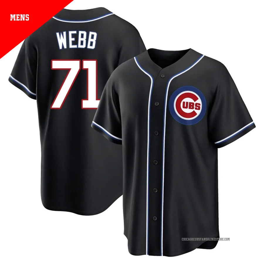 Chicago Cubs ＃71 Jacob Webb Men's Replica Fashion Out Jersey - Black