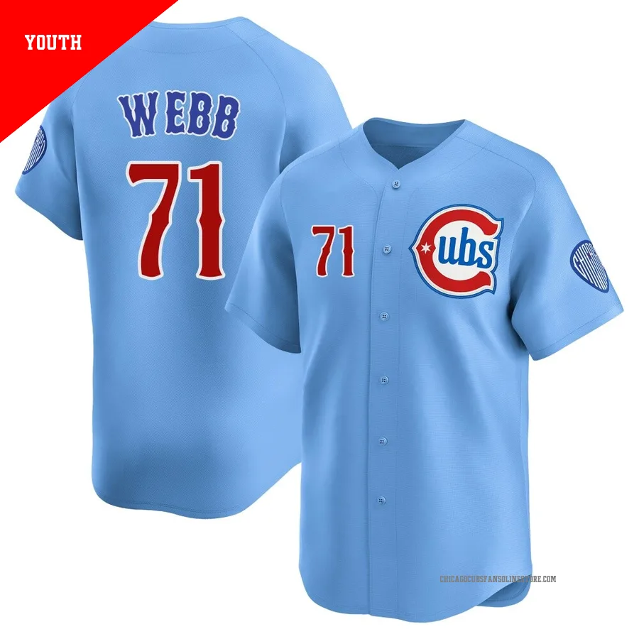 Chicago Cubs ＃71 Jacob Webb Youth Limited 2nd Alternate Jersey - Royal