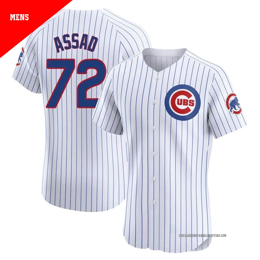 Chicago Cubs ＃72 Javier Assad Men's Elite Home Jersey - White