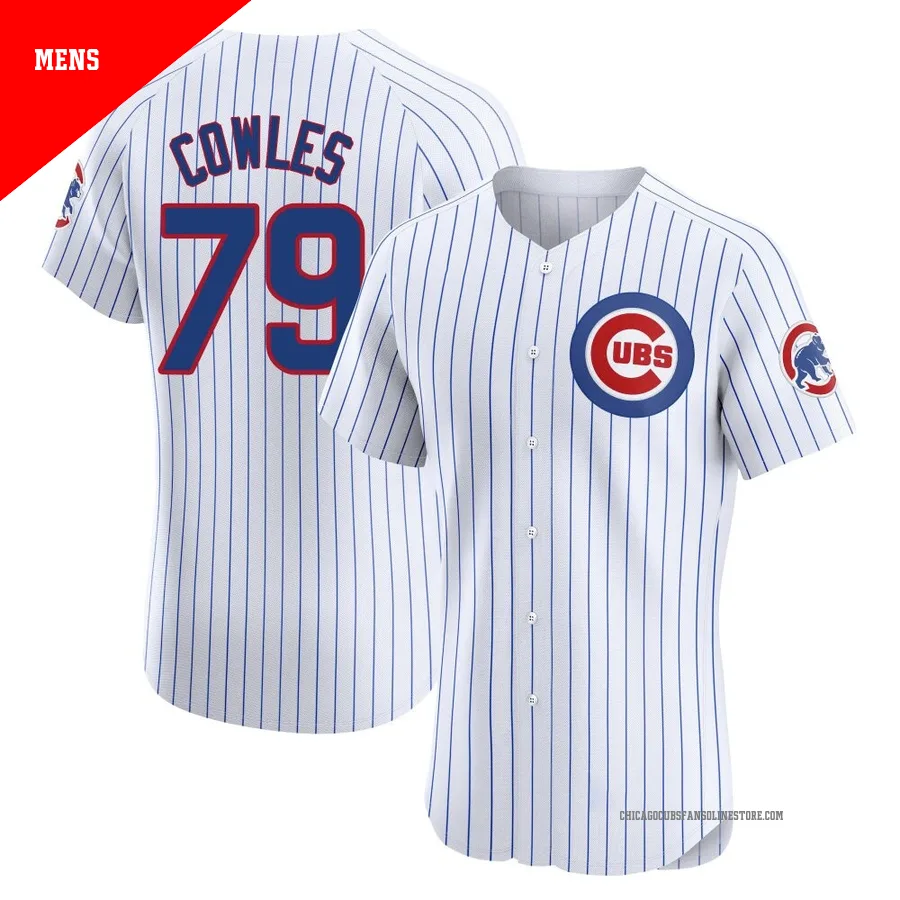 Chicago Cubs ＃79 Benjamin Cowles Men's Elite Home Jersey - White