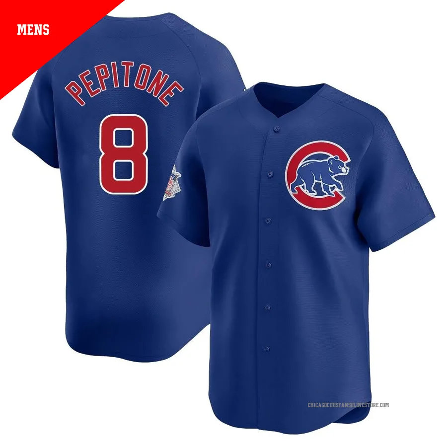 Chicago Cubs ＃8 Joe Pepitone Men's Limited Alternate Jersey - Royal