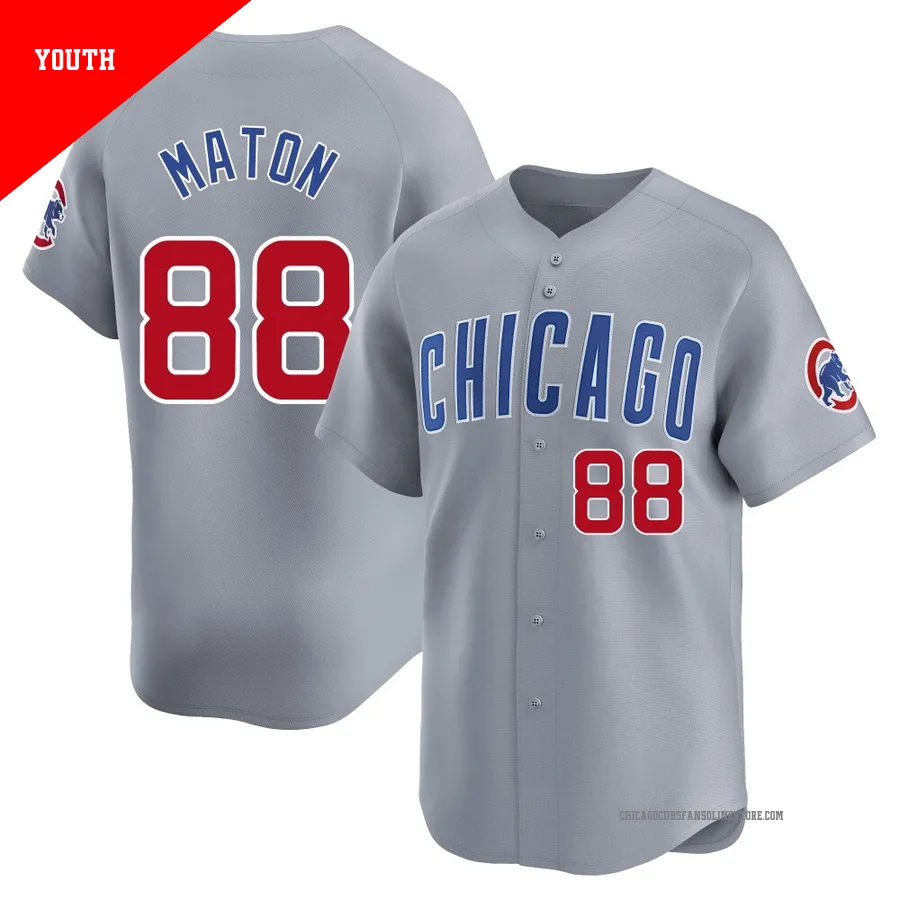 Chicago Cubs ＃88 Phil Maton Youth Limited Road Jersey - Gray