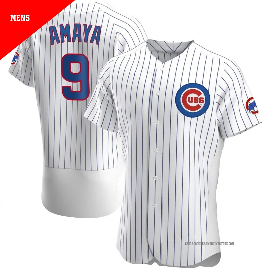 Chicago Cubs ＃9 Miguel Amaya Men's Authentic Home Jersey - White