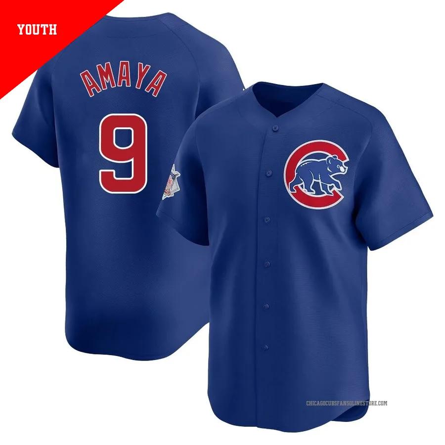 Chicago Cubs ＃9 Miguel Amaya Youth Limited Alternate Jersey - Royal