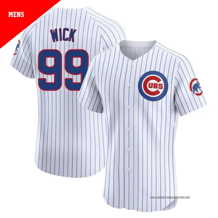 Chicago Cubs ＃99 Rowan Wick Men's Elite Home Jersey - White