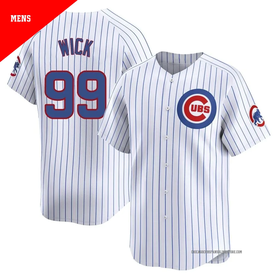 Chicago Cubs ＃99 Rowan Wick Men's Limited Home Jersey - White